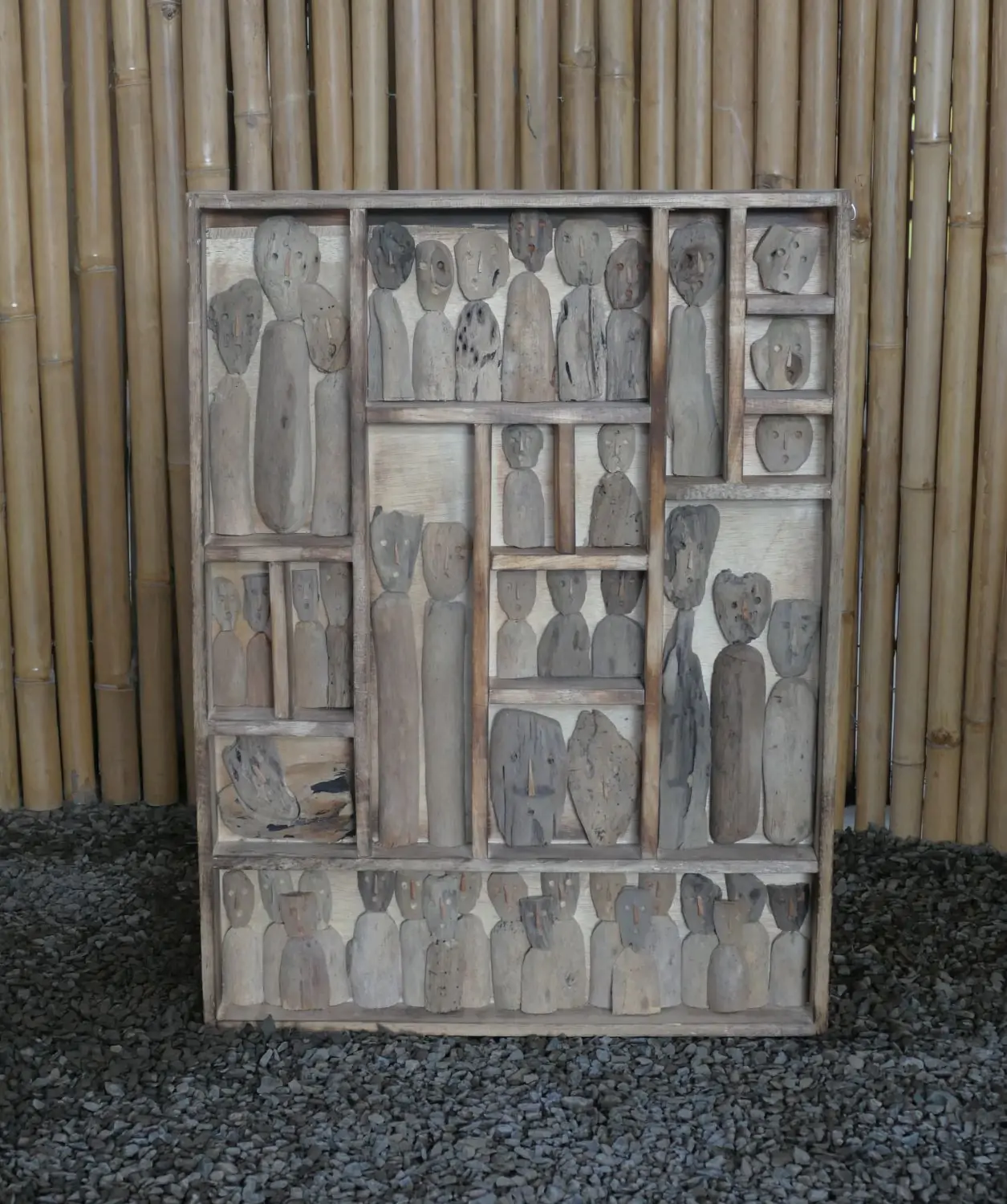  Product image 5 of the product “Wall Art - Human Tribe, made from recycelt wood. 60 x 80 cm ”